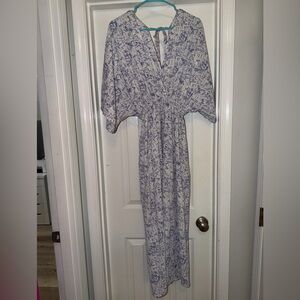 BUCKETLIST Blue and White Abstract Dress